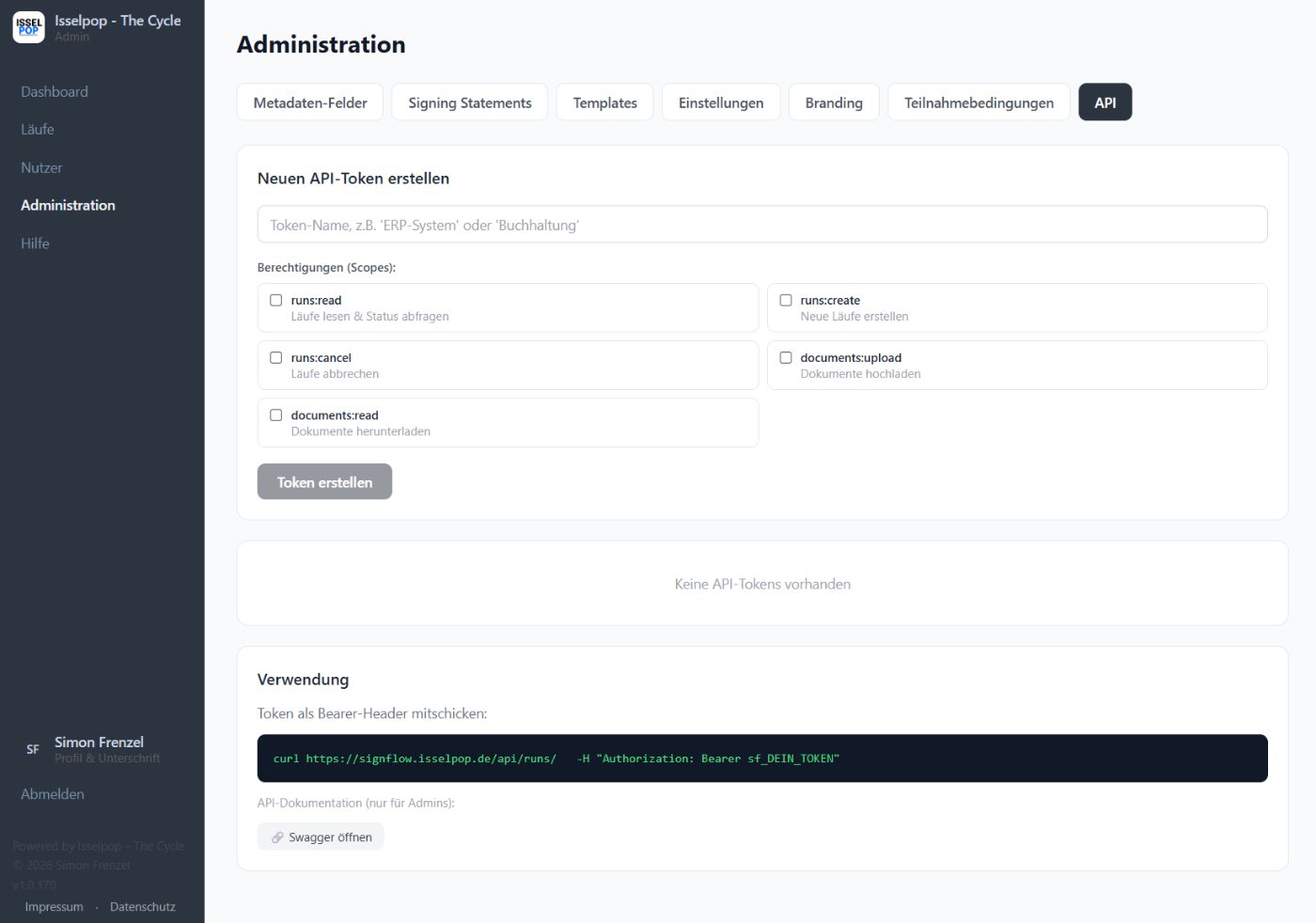 The Cycle — Administration & API